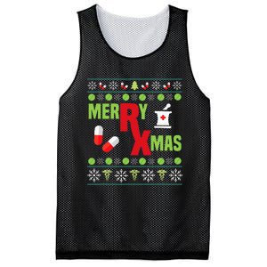 Festive Holiday Pharmacy Ugly Sweater Mesh Reversible Basketball Jersey Tank