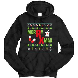 Festive Holiday Pharmacy Ugly Sweater Tie Dye Hoodie