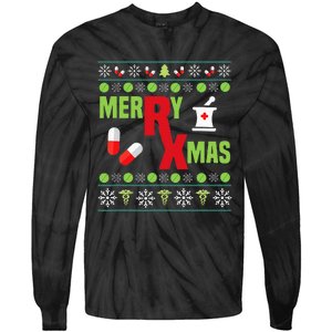 Festive Holiday Pharmacy Ugly Sweater Tie-Dye Long Sleeve Shirt