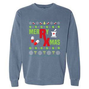 Festive Holiday Pharmacy Ugly Sweater Garment-Dyed Sweatshirt