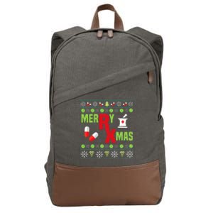 Festive Holiday Pharmacy Ugly Sweater Cotton Canvas Backpack