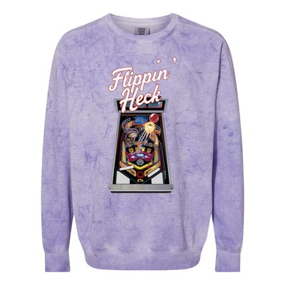 Flippin Heck Pinball Machine Gaming Arcade Colorblast Crewneck Sweatshirt