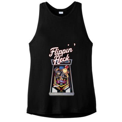 Flippin Heck Pinball Machine Gaming Arcade Ladies PosiCharge Tri-Blend Wicking Tank