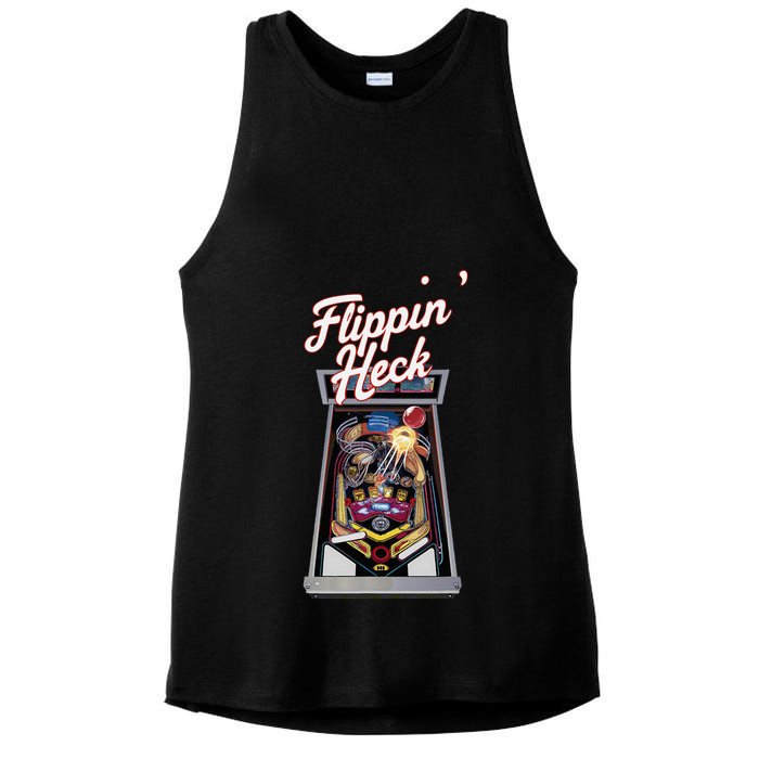 Flippin Heck Pinball Machine Gaming Arcade Ladies PosiCharge Tri-Blend Wicking Tank