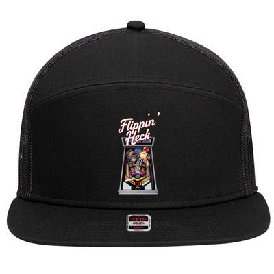 Flippin Heck Pinball Machine Gaming Arcade 7 Panel Mesh Trucker Snapback Hat