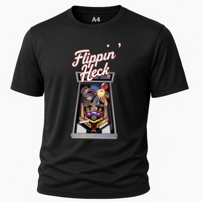 Flippin Heck Pinball Machine Gaming Arcade Cooling Performance Crew T-Shirt