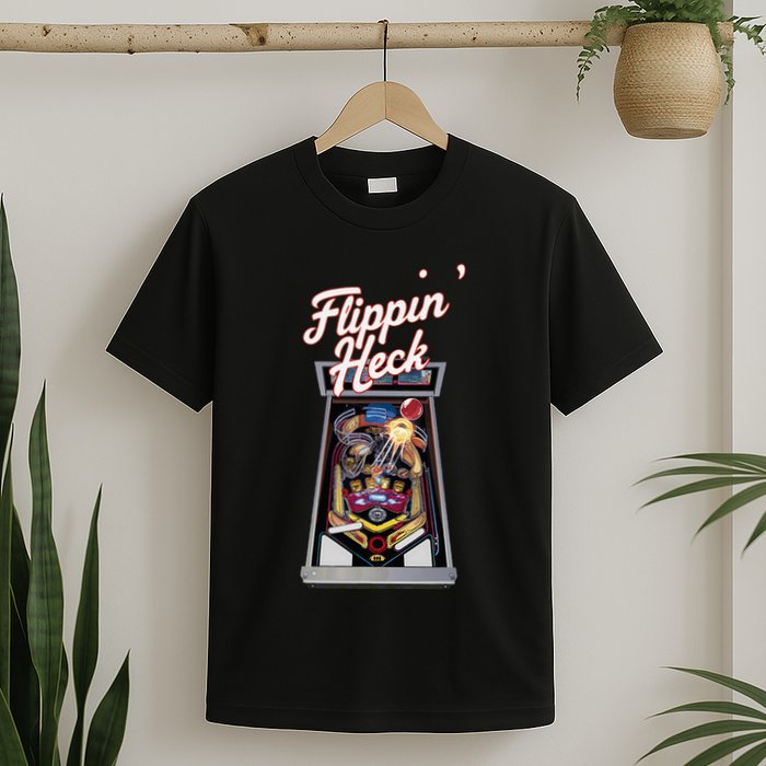 Flippin Heck Pinball Machine Gaming Arcade T-Shirt