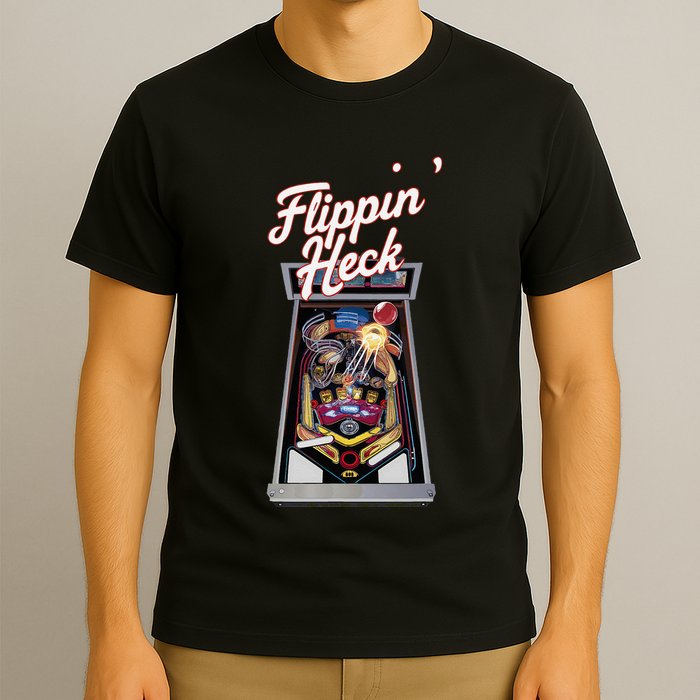 Flippin Heck Pinball Machine Gaming Arcade T-Shirt