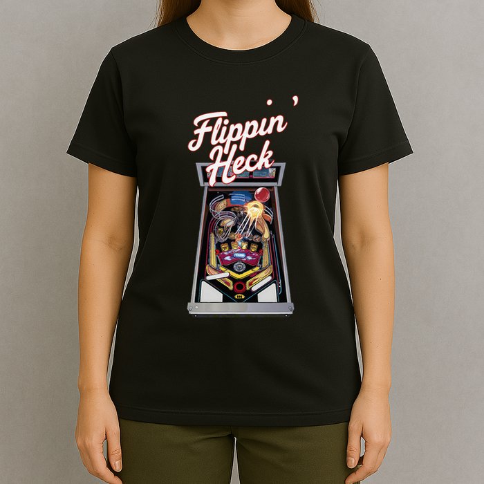 Flippin Heck Pinball Machine Gaming Arcade T-Shirt