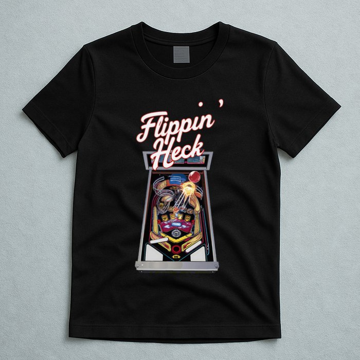 Flippin Heck Pinball Machine Gaming Arcade T-Shirt