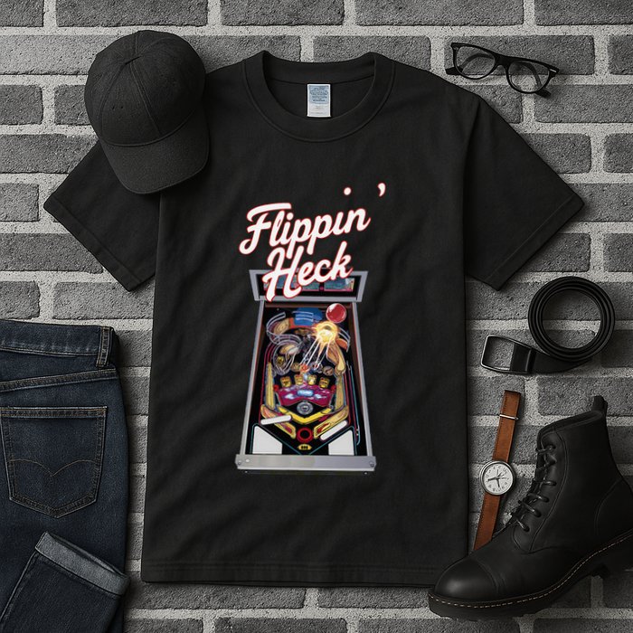 Flippin Heck Pinball Machine Gaming Arcade Tall T-Shirt