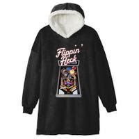 Flippin Heck Pinball Machine Gaming Arcade Hooded Wearable Blanket