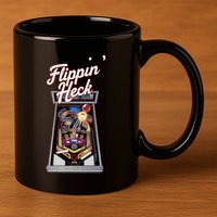 Flippin Heck Pinball Machine Gaming Arcade 11oz C Handle Ceramic Mug