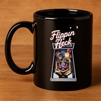Flippin Heck Pinball Machine Gaming Arcade 11oz C Handle Ceramic Mug