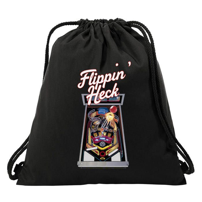 Flippin Heck Pinball Machine Gaming Arcade Drawstring Bag