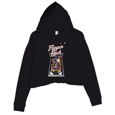 Flippin Heck Pinball Machine Gaming Arcade Crop Fleece Hoodie