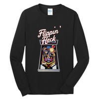 Flippin Heck Pinball Machine Gaming Arcade Tall Long Sleeve T-Shirt