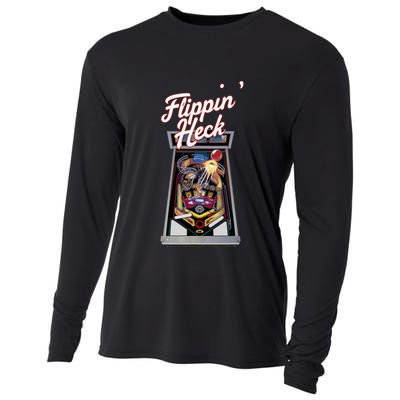 Flippin Heck Pinball Machine Gaming Arcade Cooling Performance Long Sleeve Crew