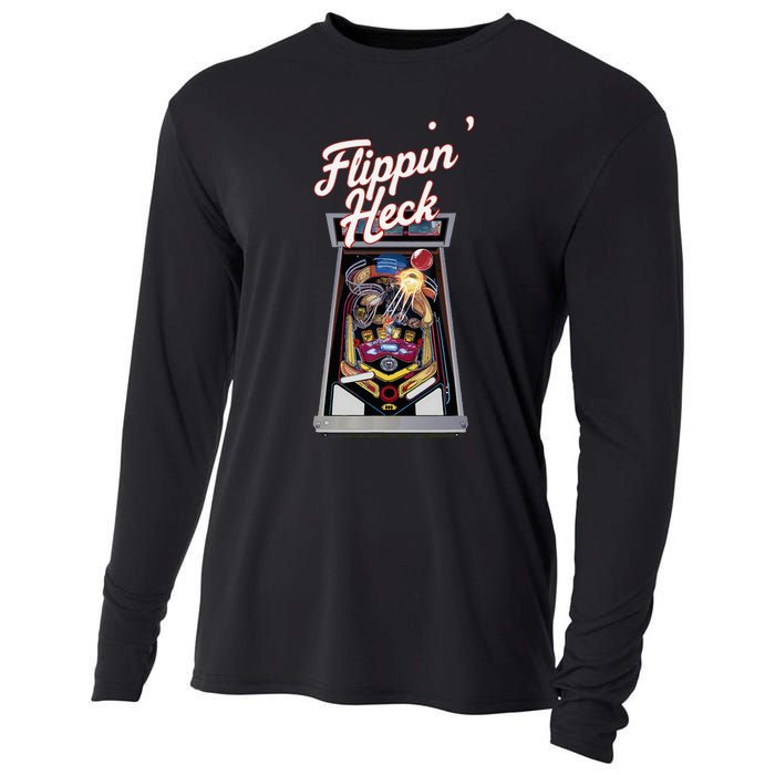 Flippin Heck Pinball Machine Gaming Arcade Cooling Performance Long Sleeve Crew