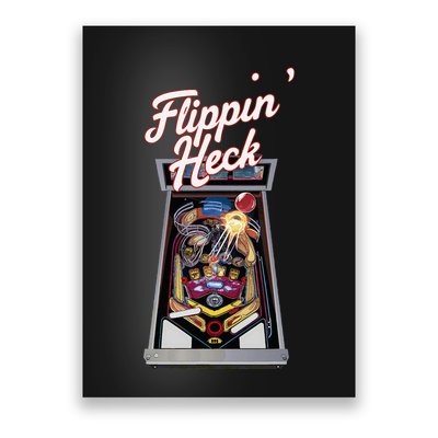 Flippin Heck Pinball Machine Gaming Arcade Poster