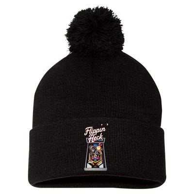 Flippin Heck Pinball Machine Gaming Arcade Pom Pom 12in Knit Beanie