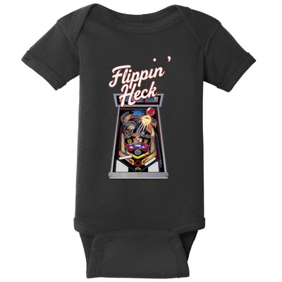 Flippin Heck Pinball Machine Gaming Arcade Baby Bodysuit