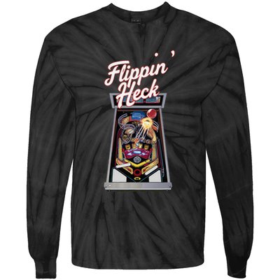 Flippin Heck Pinball Machine Gaming Arcade Tie-Dye Long Sleeve Shirt