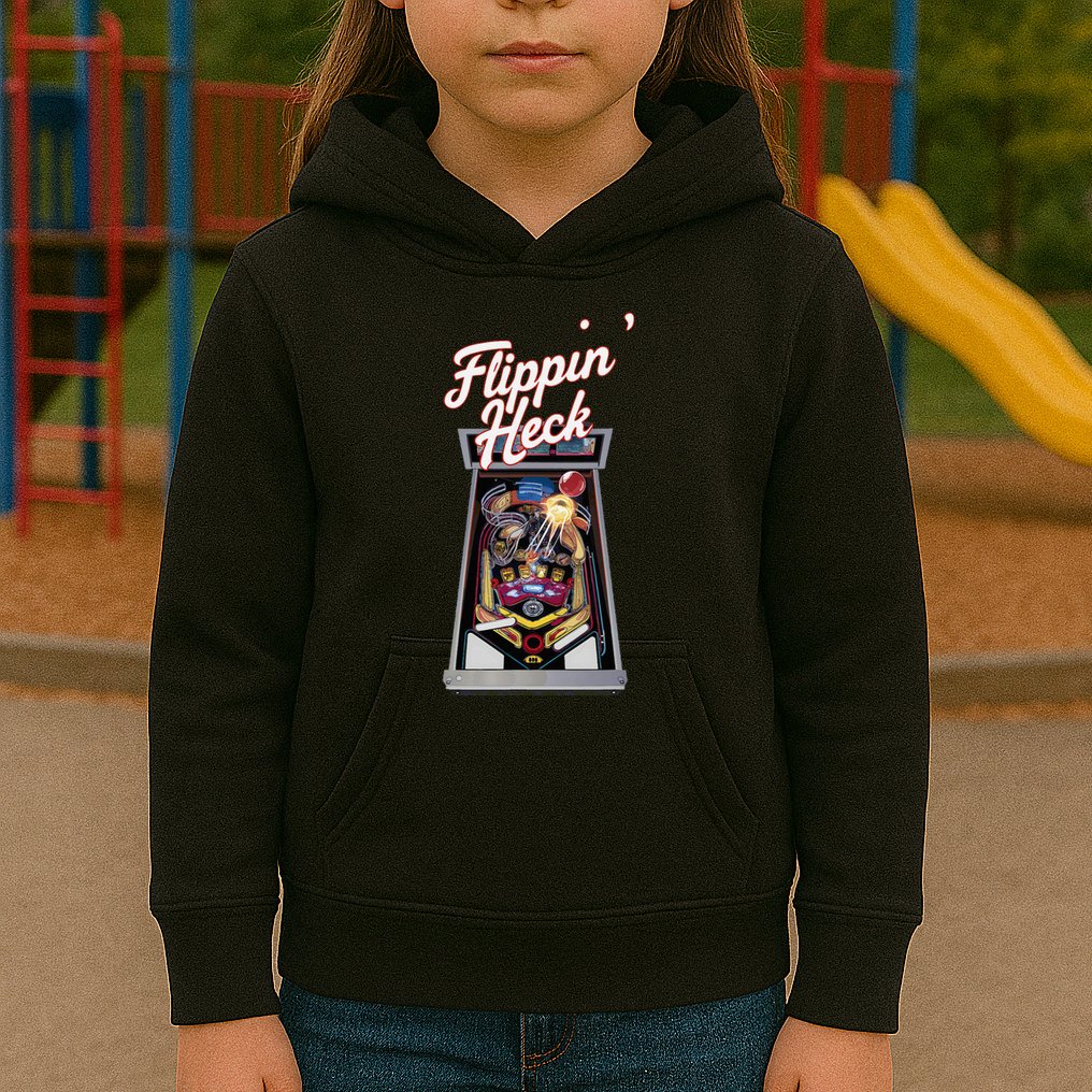 Flippin Heck Pinball Machine Gaming Arcade Kids Hoodie