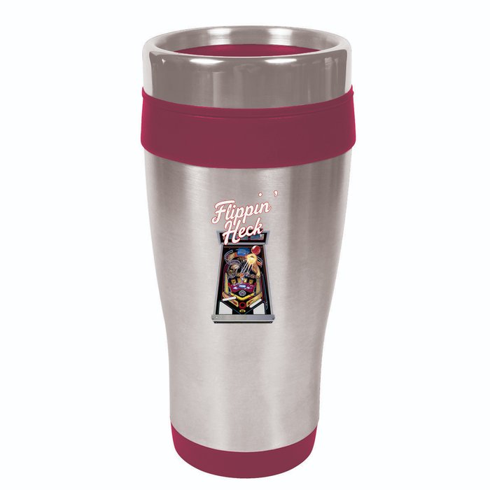 Flippin Heck Pinball Machine Gaming Arcade 16oz Travel Tumbler