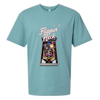 Flippin Heck Pinball Machine Gaming Arcade Sueded Cloud Jersey T-Shirt