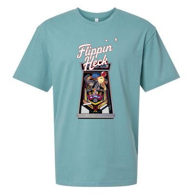 Flippin Heck Pinball Machine Gaming Arcade Sueded Cloud Jersey T-Shirt