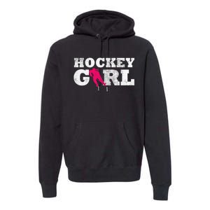 Field Hockey  Player Silhouette Sport Gift Premium Hoodie