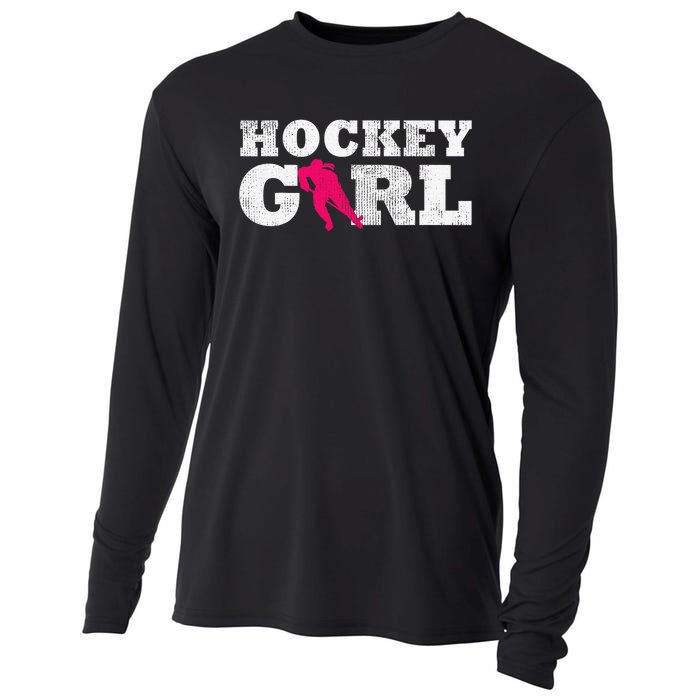 Field Hockey  Player Silhouette Sport Gift Cooling Performance Long Sleeve Crew