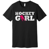 Field Hockey  Player Silhouette Sport Gift Premium T-Shirt