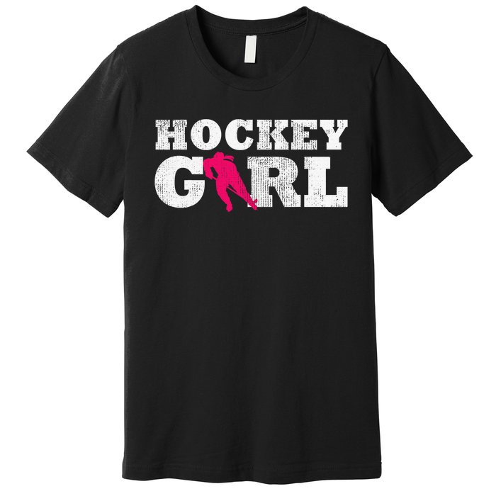 Field Hockey  Player Silhouette Sport Gift Premium T-Shirt