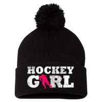 Field Hockey  Player Silhouette Sport Gift Pom Pom 12in Knit Beanie