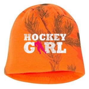 Field Hockey  Player Silhouette Sport Gift Kati - Camo Knit Beanie