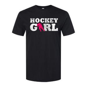 Field Hockey  Player Silhouette Sport Gift Softstyle CVC T-Shirt