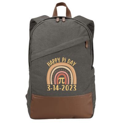 Funny Happy Pi Day Rainbow Math Teacher Mathematics Gift Cotton Canvas Backpack