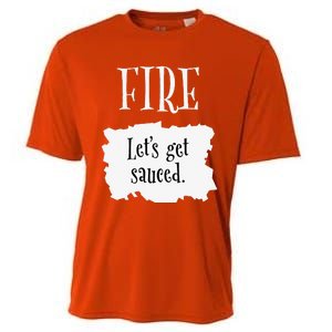 Fire Hot Packet Halloween Taco Lets Get Sauced Costume Cooling Performance Crew T-Shirt