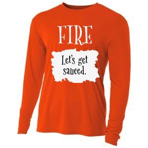 Fire Hot Packet Halloween Taco Lets Get Sauced Costume Cooling Performance Long Sleeve Crew