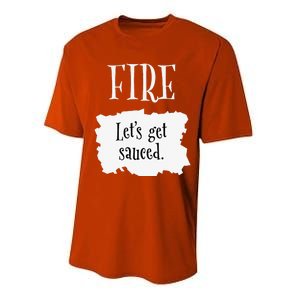 Fire Hot Packet Halloween Taco Lets Get Sauced Costume Performance Sprint T-Shirt