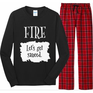 Fire Hot Packet Halloween Taco Lets Get Sauced Costume Long Sleeve Pajama Set