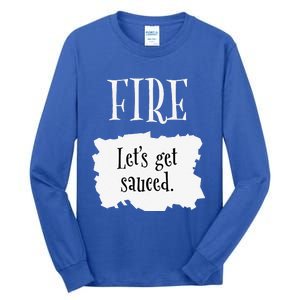 Fire Hot Packet Halloween Taco Lets Get Sauced Costume Tall Long Sleeve T-Shirt