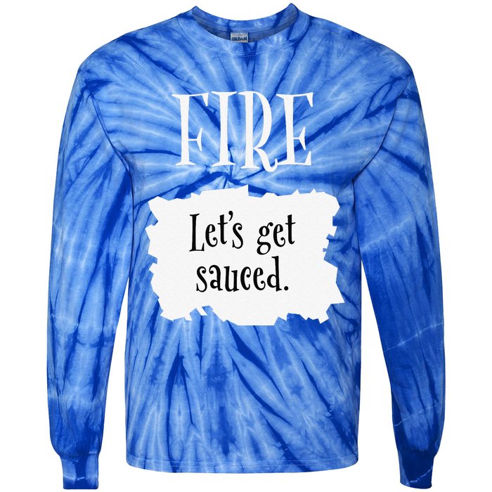 Fire Hot Packet Halloween Taco Lets Get Sauced Costume Tie-Dye Long Sleeve Shirt