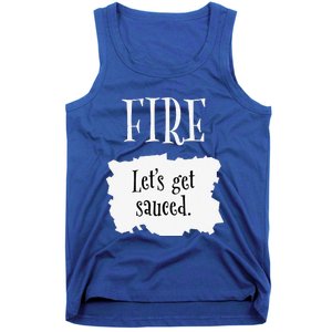 Fire Hot Packet Halloween Taco Lets Get Sauced Costume Tank Top