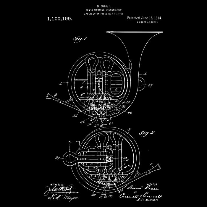 French Horn Patent French Horn Player Gift Impact Tech Backpack