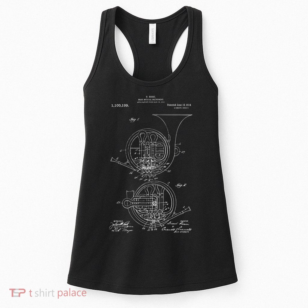 French Horn Patent French Horn Player Gift Womens Tank Top