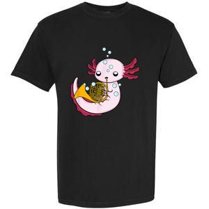 French Horn Player Kids Axolotl Big Band French Horn Garment-Dyed Heavyweight T-Shirt