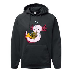 French Horn Player Kids Axolotl Big Band French Horn Performance Fleece Hoodie